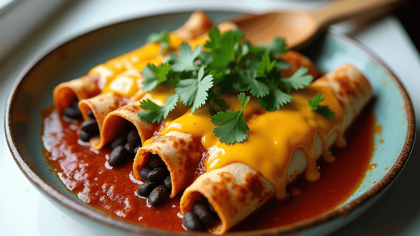 Spicy Black Bean Enchiladas